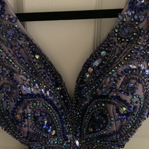 Tony Bowls Evening Gown Midnight Blue - Picture 3 of 5